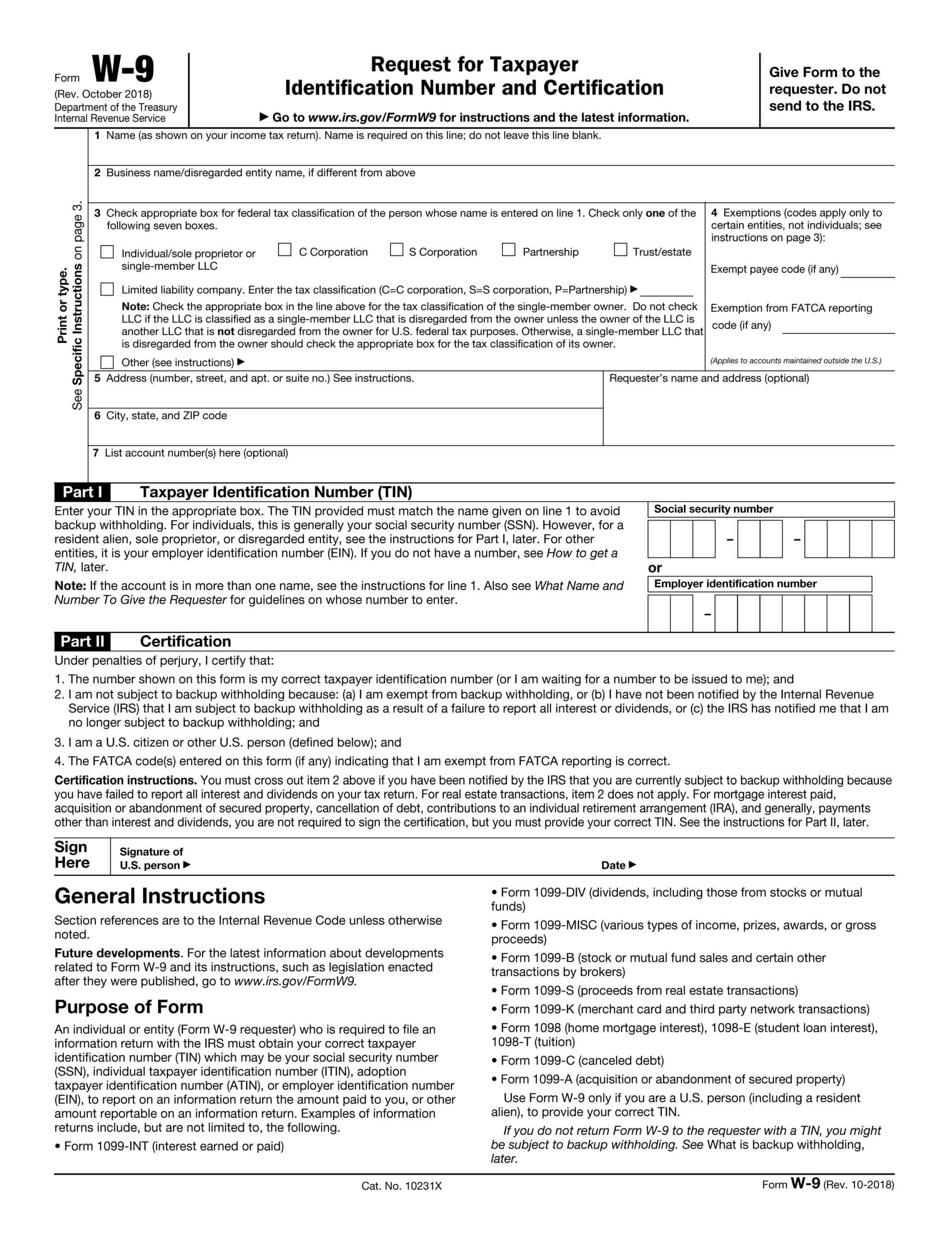 FORM W9 - Riverhead Building Supply