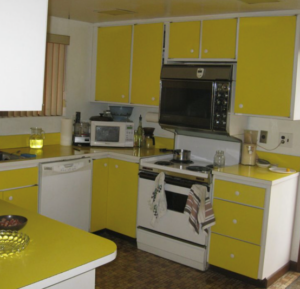 before photo of yellow kitchen