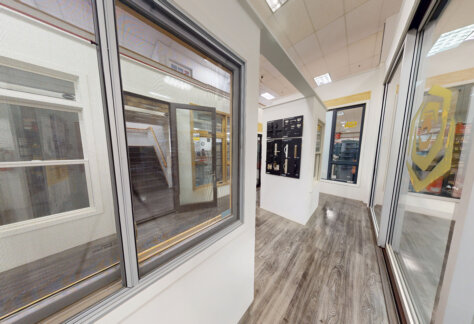 Virtual showroom featuring premium Marvin window and door displays from Riverhead Building Supply