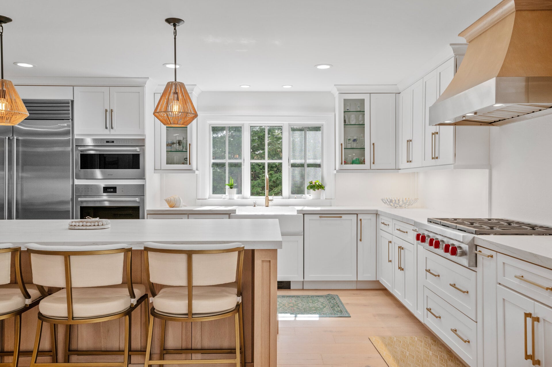 custom kitchen cabinetry white and white oak